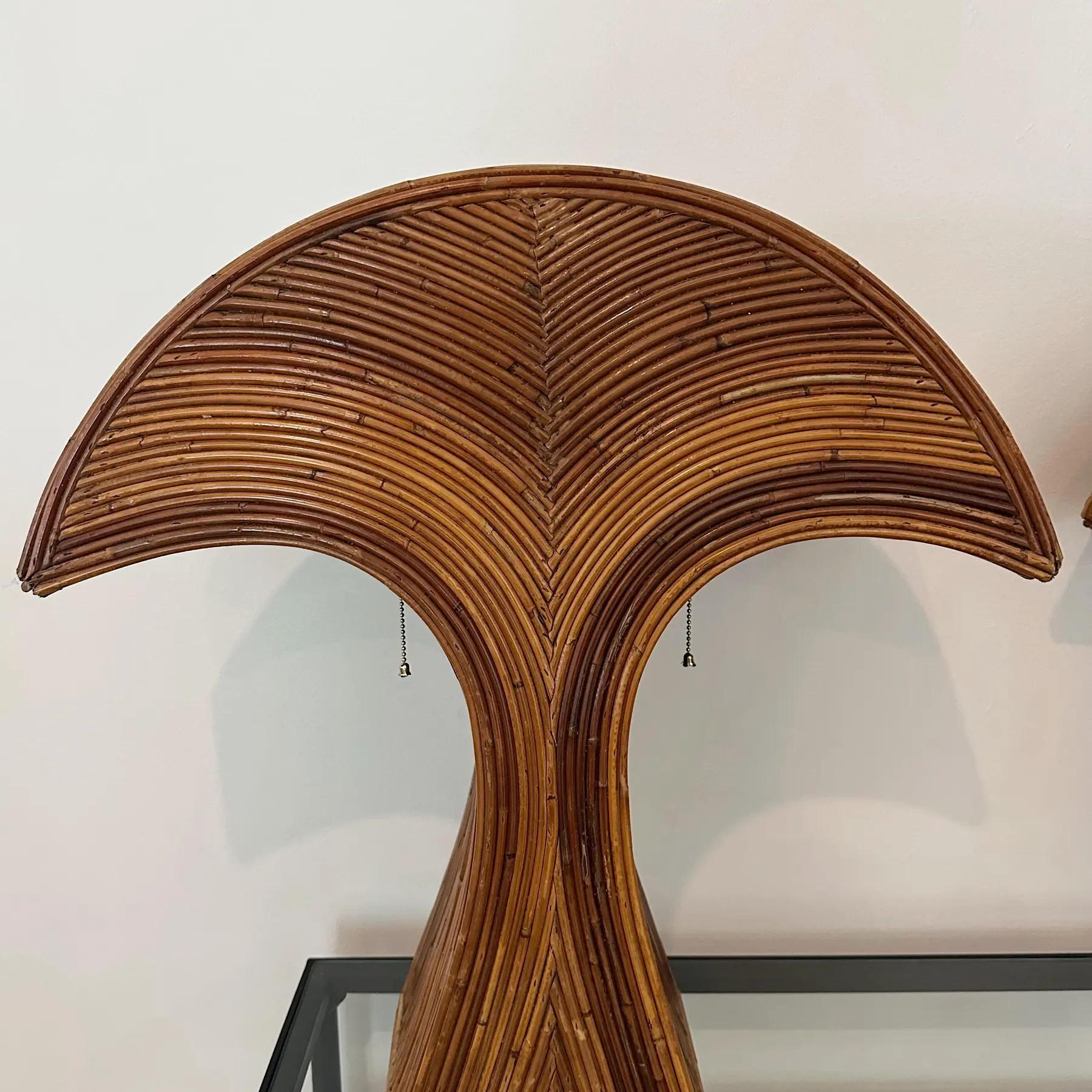 Lampes de table italiennes en forme de palmier, 1970 Bon état - En vente à West Palm Beach, FL
