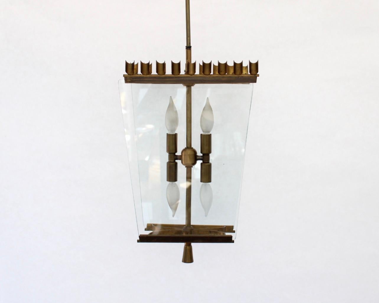 Mid-Century Modern Italian Pendant Chandelier Attributed to Fontana Arte circa 1940 For Sale
