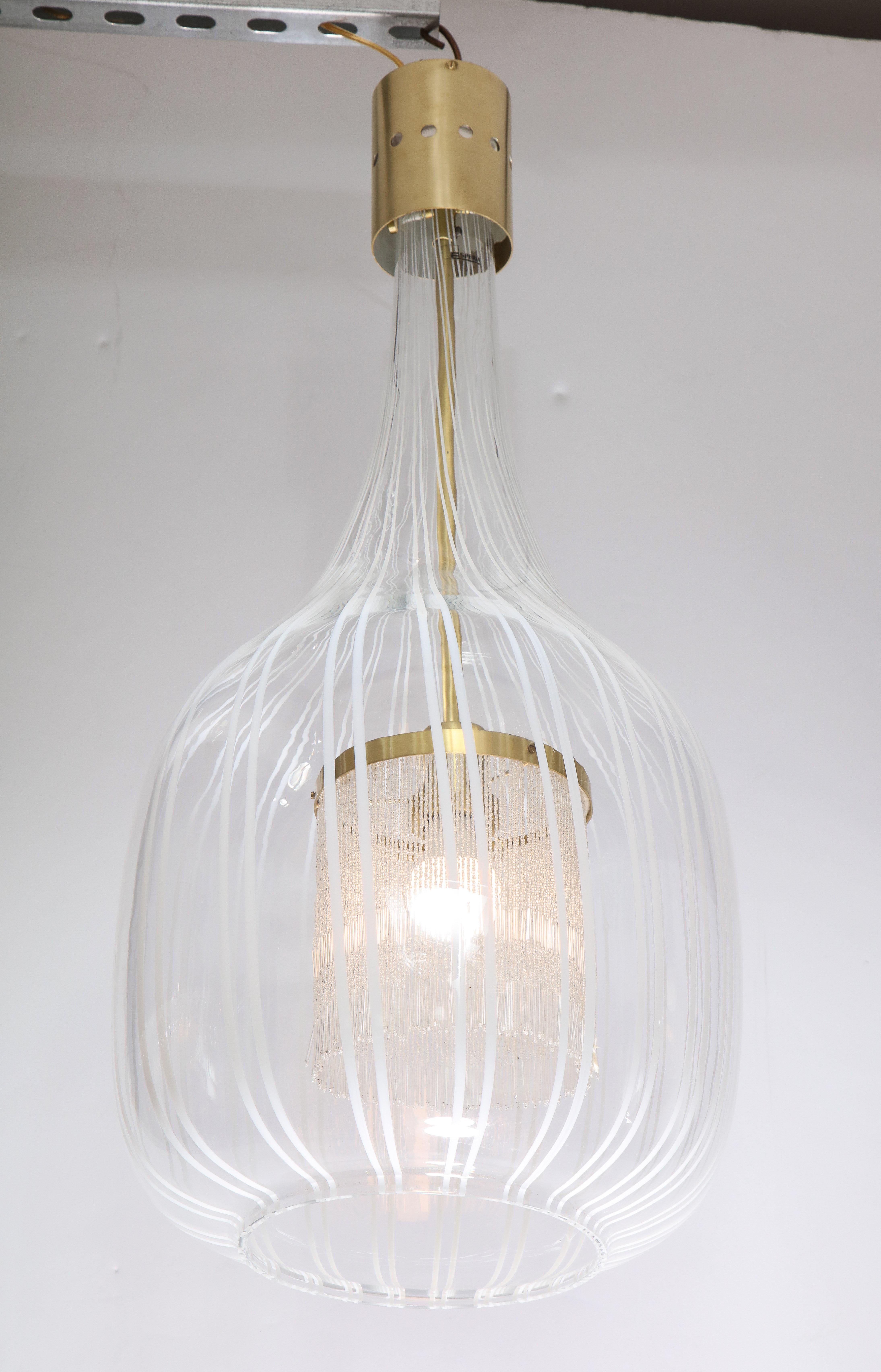 Italian Pendant Chandelier by Angelo Brotto for Esperia In Excellent Condition For Sale In New York, NY