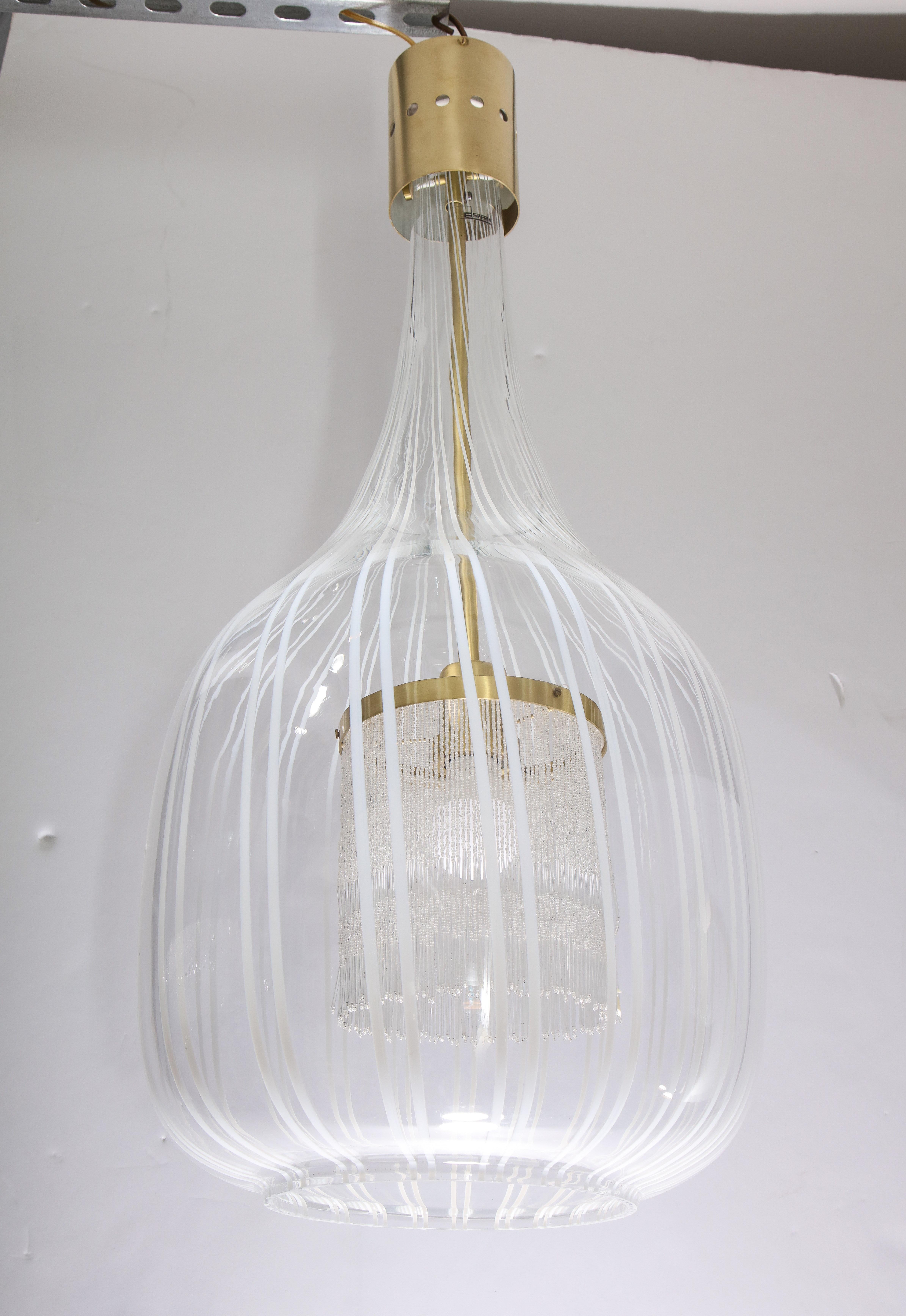 Italian Pendant Chandelier by Angelo Brotto for Esperia For Sale 3