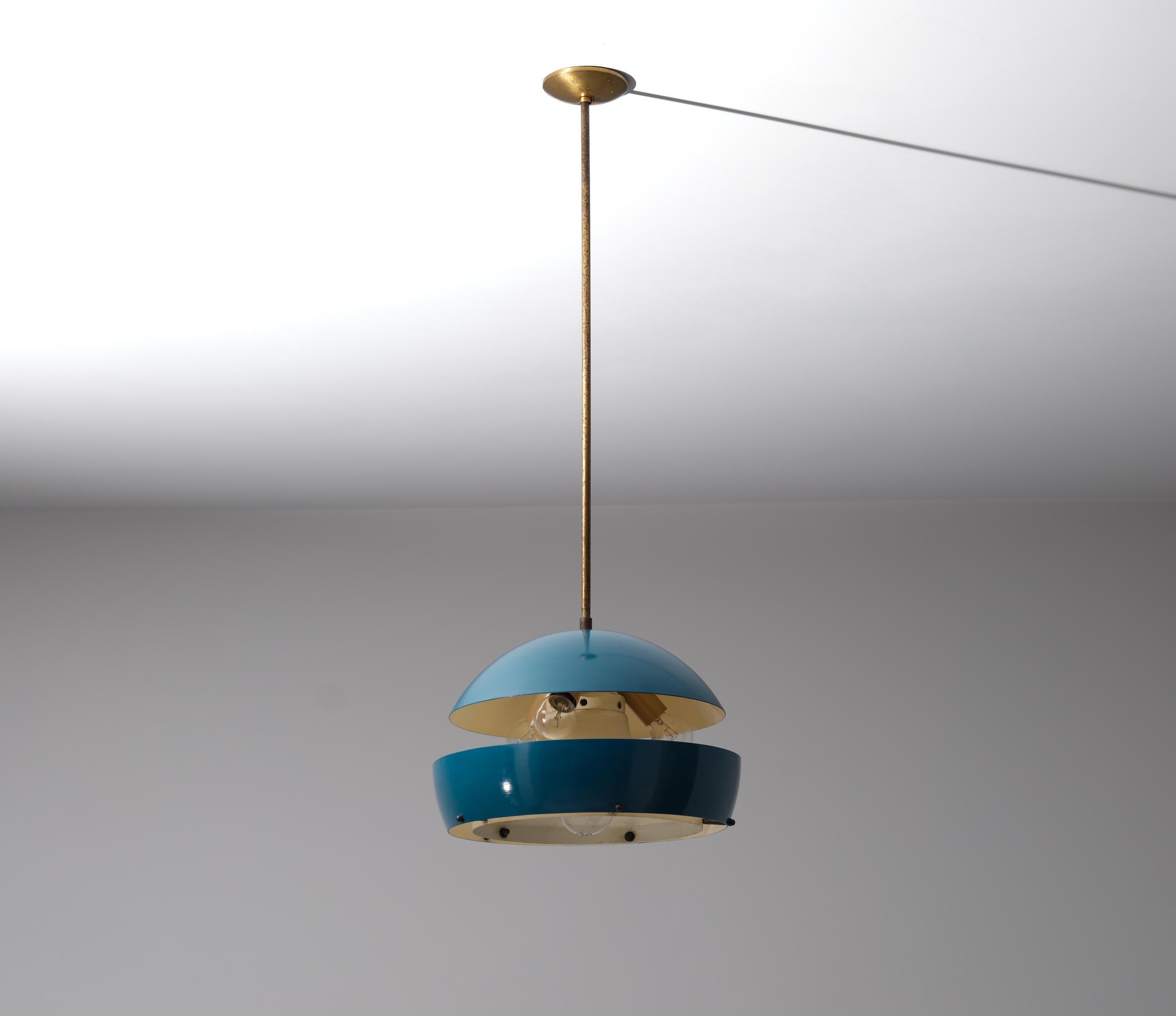 Italian Pendant Chandelier, Modern Design of the 50s For Sale 5
