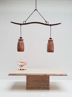 Italian Pendant in Marble and Wrought Iron