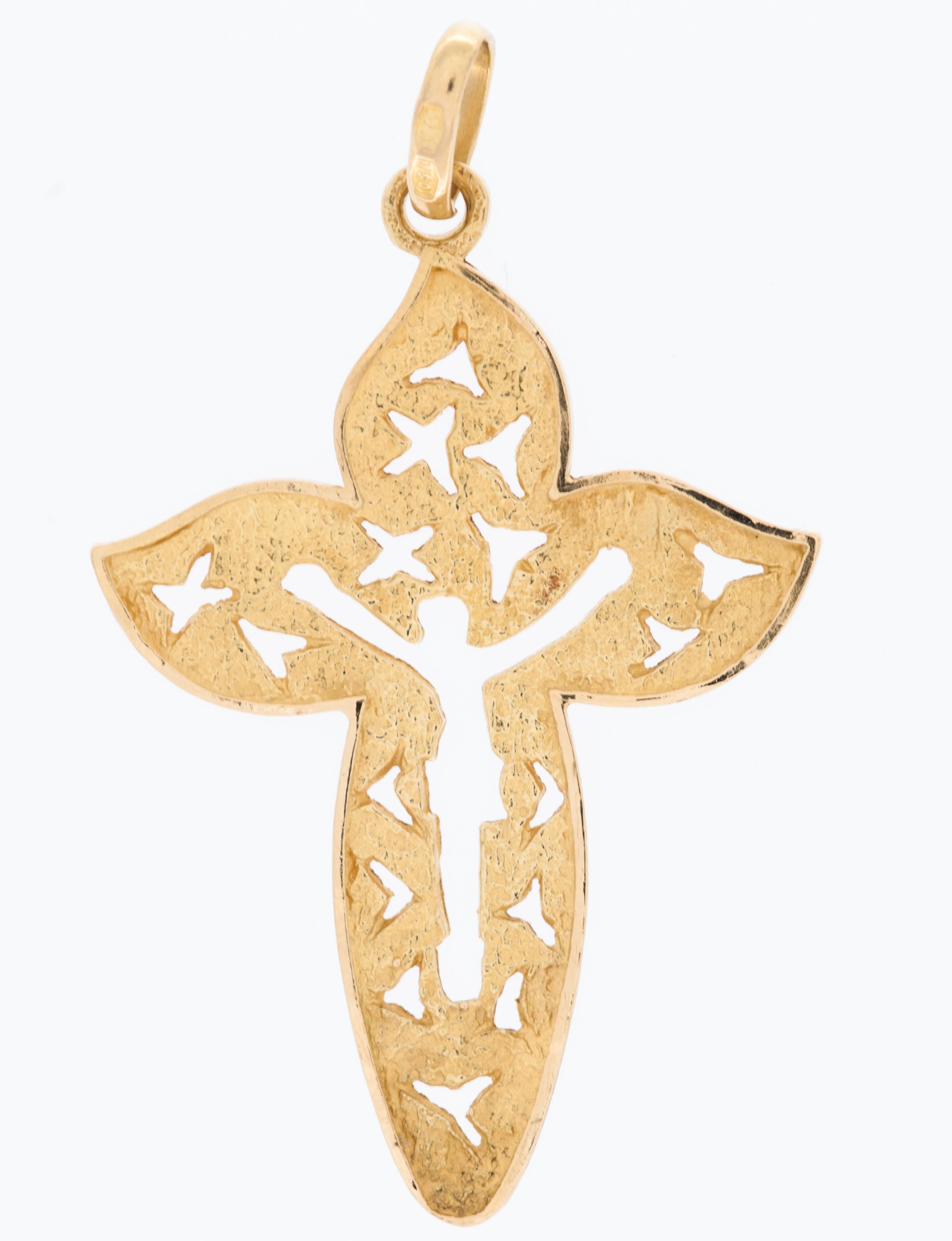 Contemporain Croix italienne en or jaune 18 carats en vente