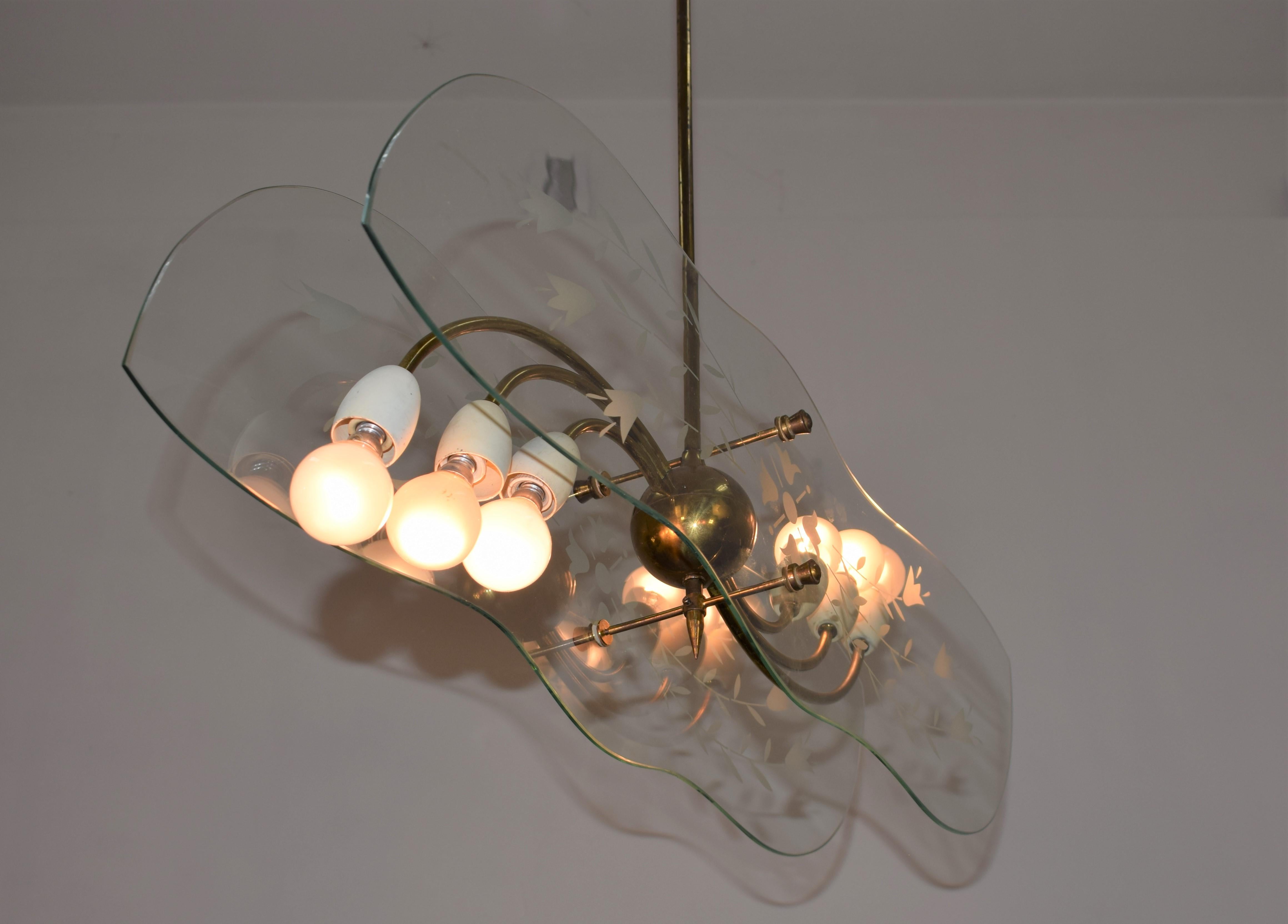 Mid-Century moderno Lampada a sospensione italiana attribuibile a Pietro Chiesa, anni '50 in vendita
