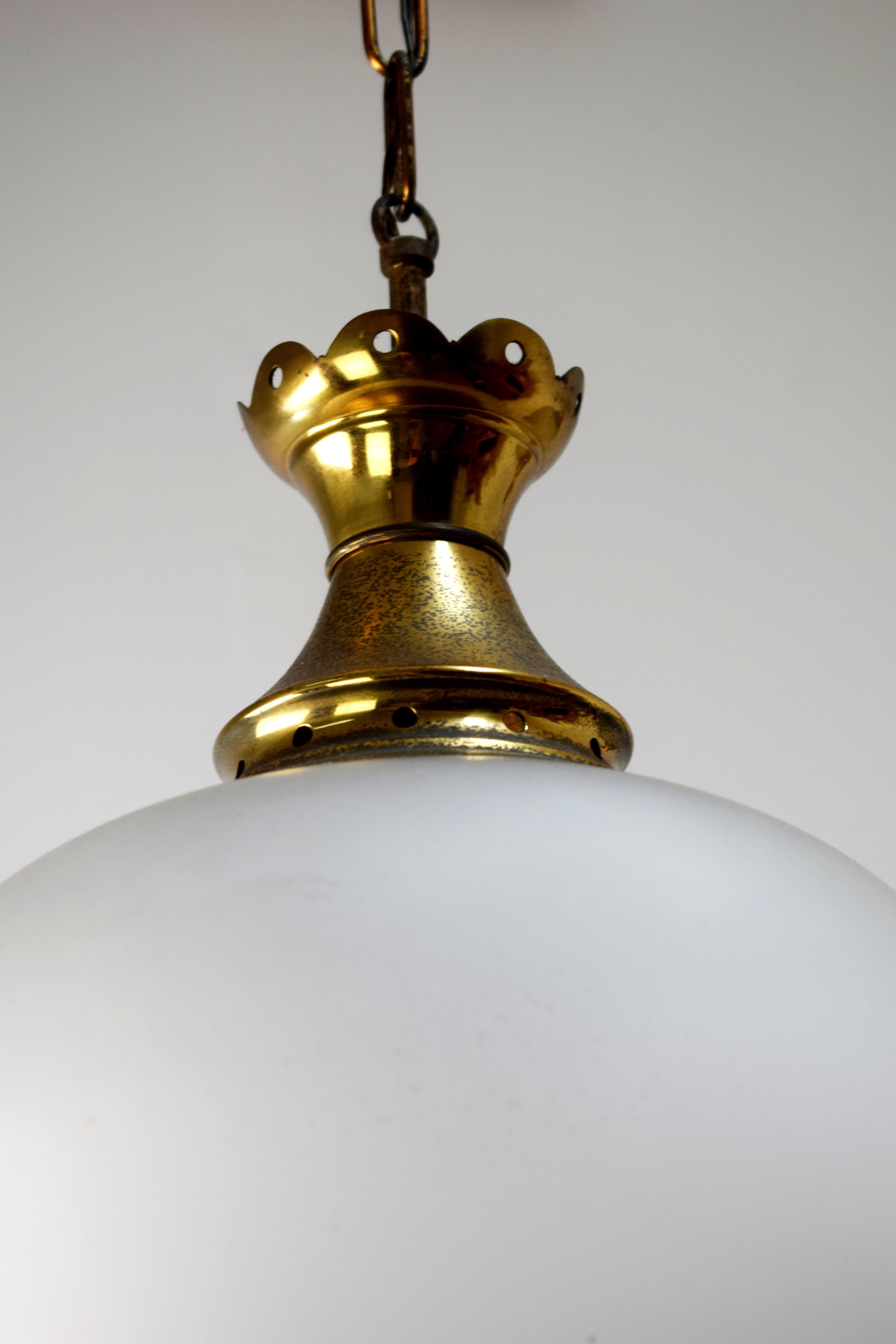 Brass Italian Pendant Lamp by Luigi Caccia Dominioni, 1970s