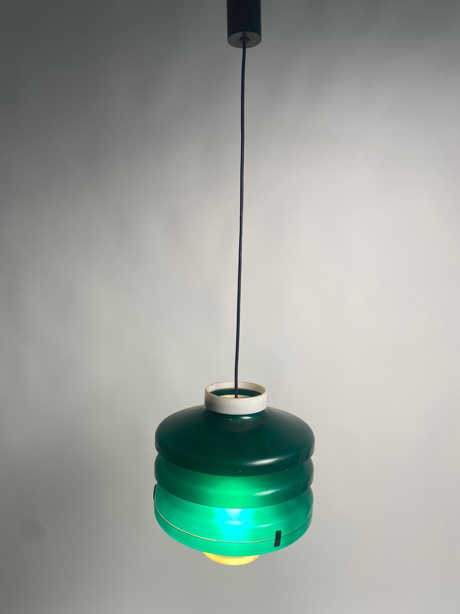 Mid-Century Modern Italian pendant lamp from the 50s, Stilnovo style For Sale