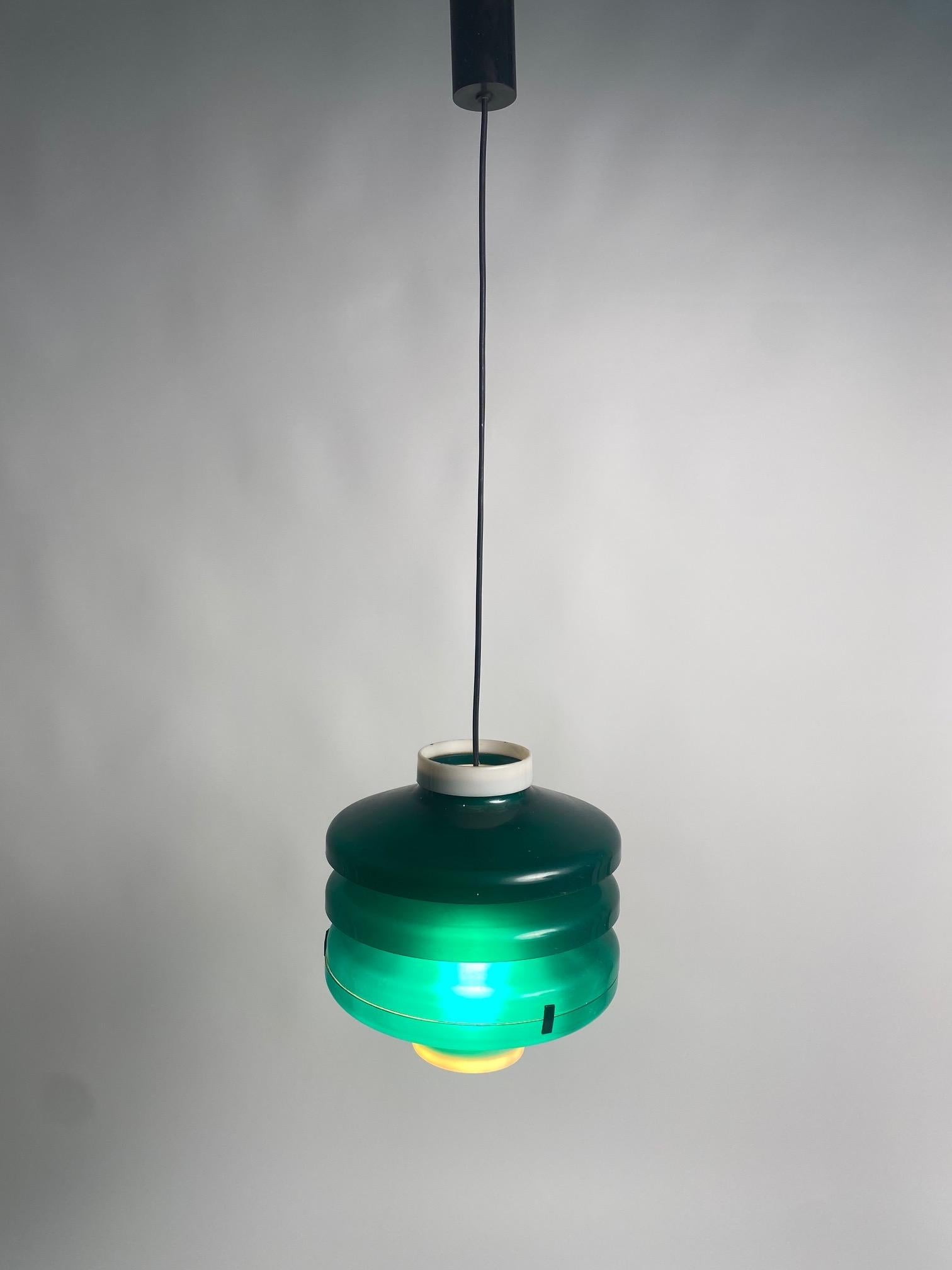 Mid-20th Century Italian pendant lamp from the 50s, Stilnovo style For Sale