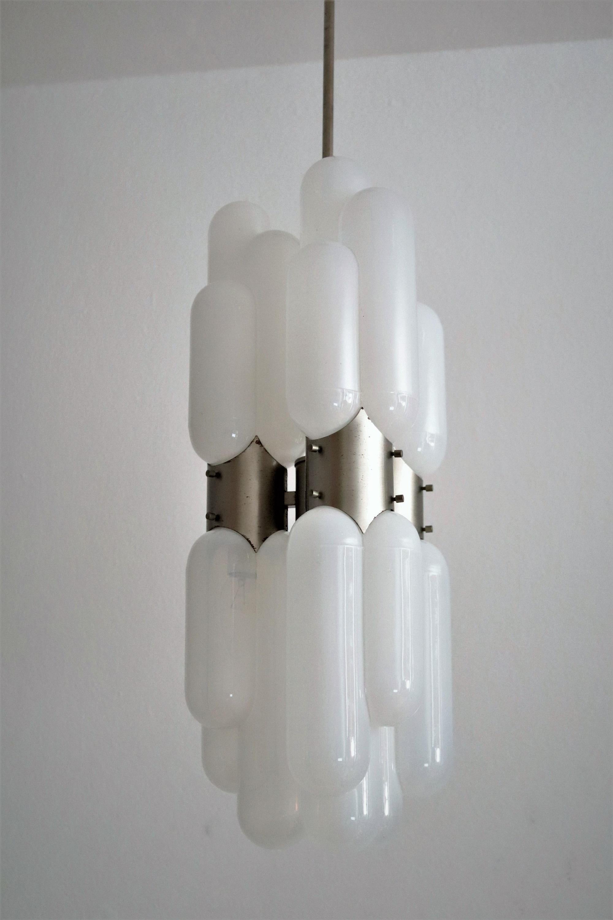 Italian Pendant Lamp Torpedo by Carlo Nason for Mazzega, 1960s 7