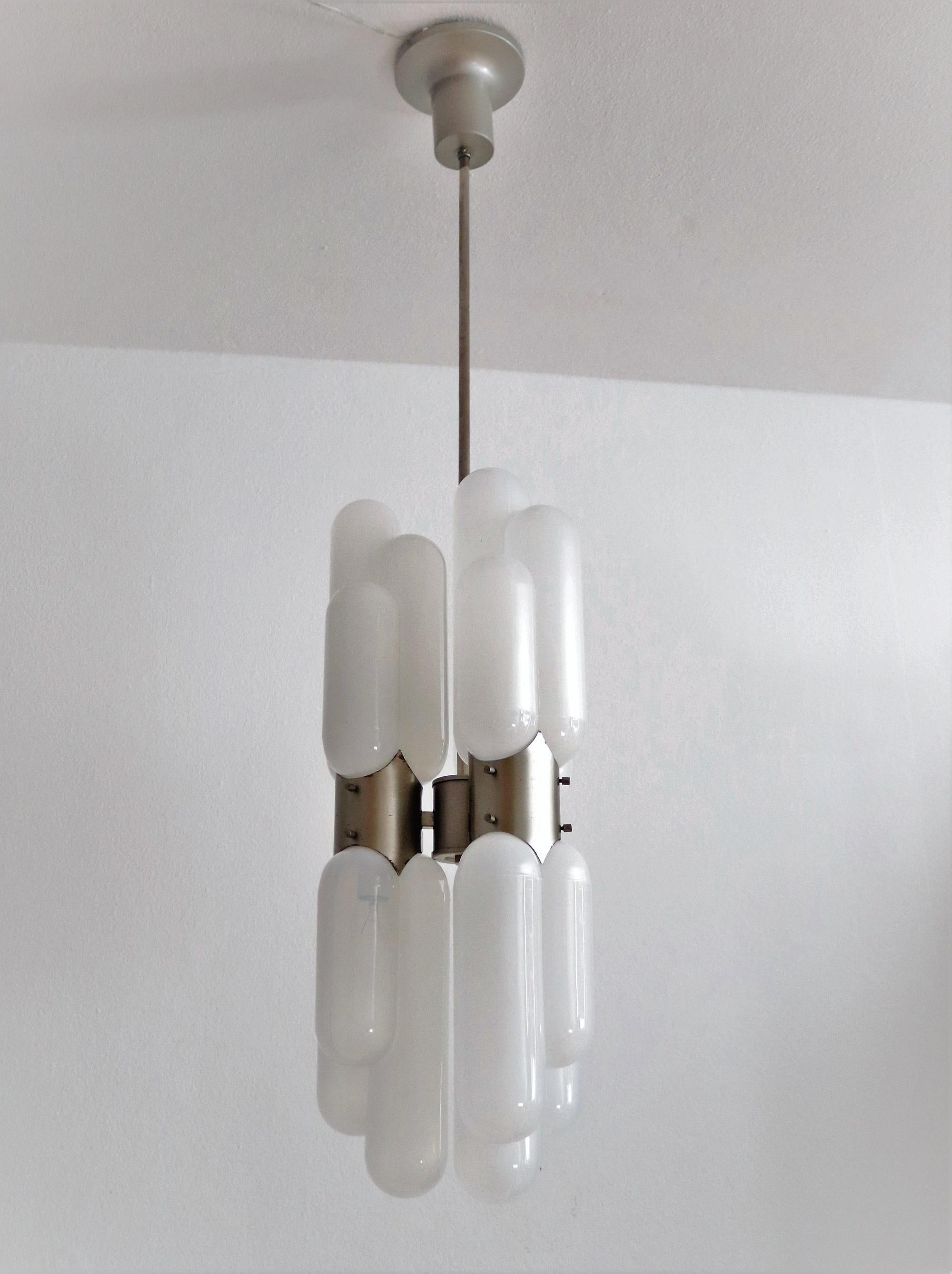 Italian Pendant Lamp Torpedo by Carlo Nason for Mazzega, 1960s In Good Condition In Morazzone, Varese