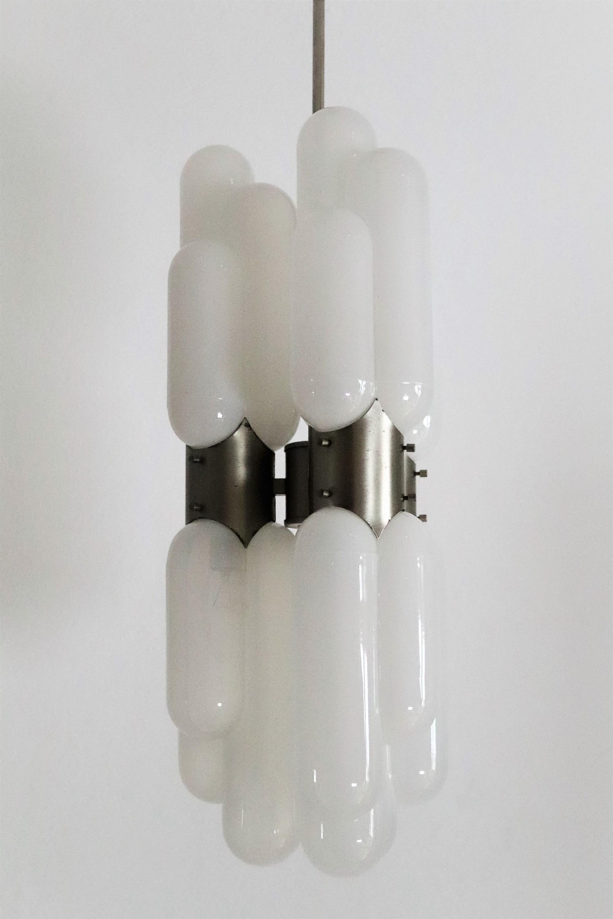 Murano Glass Italian Pendant Lamp Torpedo by Carlo Nason for Mazzega, 1960s