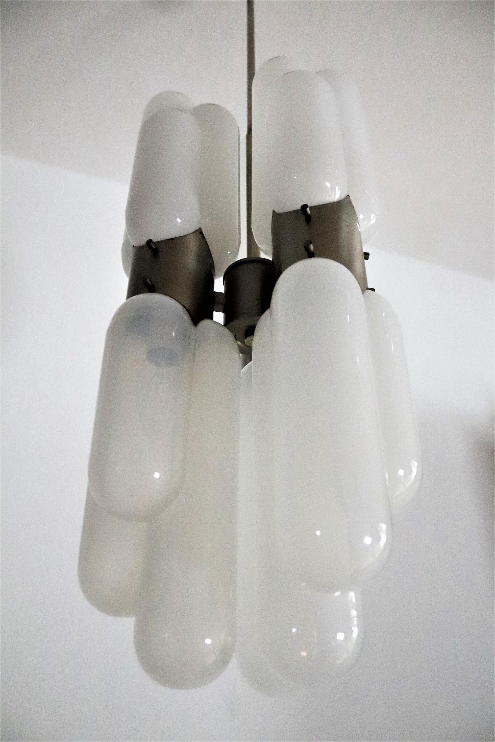 Italian Pendant Lamp Torpedo by Carlo Nason for Mazzega, 1960s 2