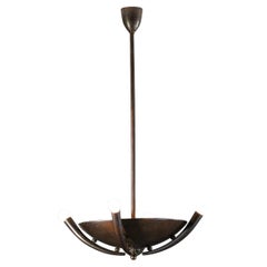 Italian pendant lamp with brass bowl from the 1950s Italian pendant lamp with brass bowl from the 1950s