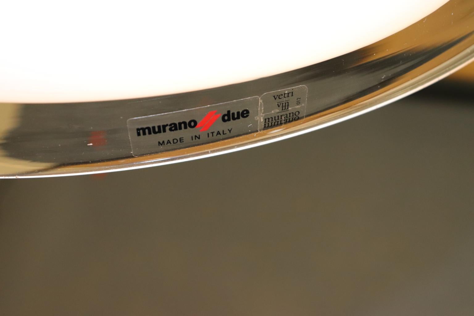 Mid-Century Modern Italian Pendant Lamp Murano Hand Blown Glass by Murano Due For Sale 9