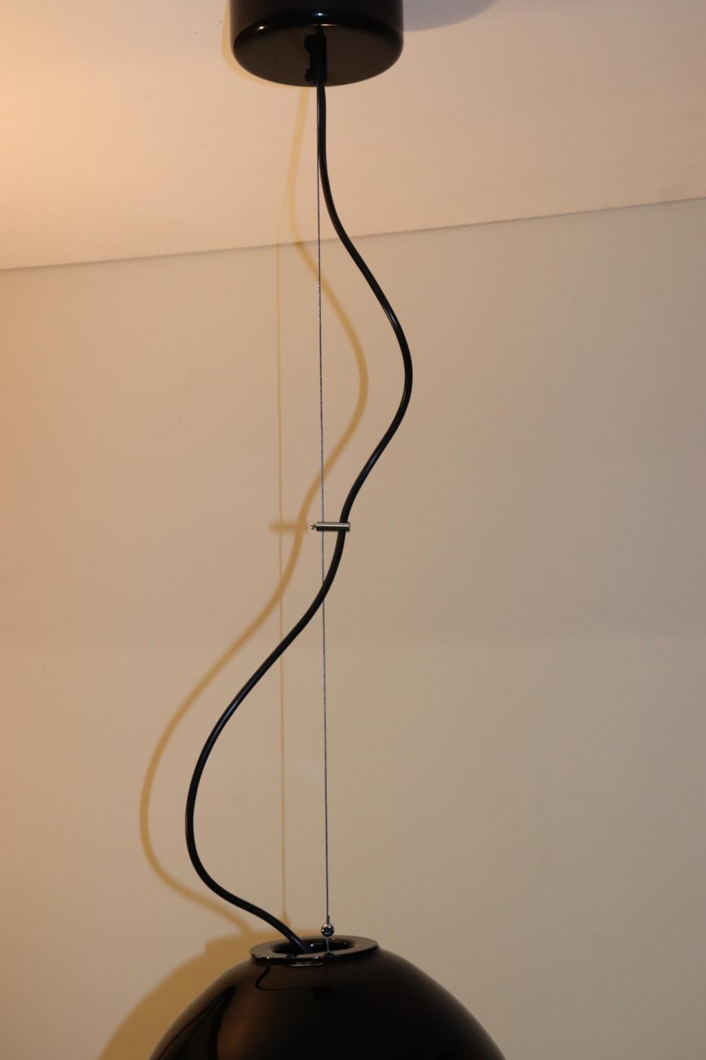 Mid-Century Modern Italian Pendant Lamp Murano Hand Blown Glass by Murano Due For Sale 11