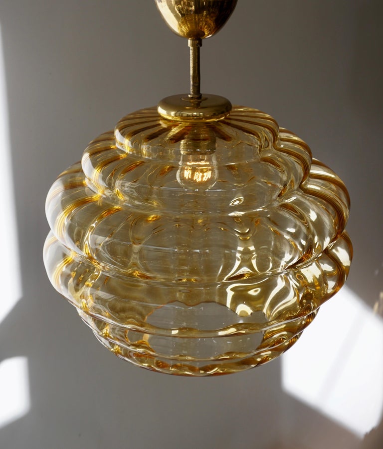Italian Pendant with Colored Murano Glass Shade, 1970s For Sale at 1stDibs