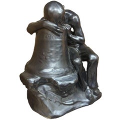 Italian "Pensatore Campana" The Tinker Auguste Rodin Style Terracotta Sculpture