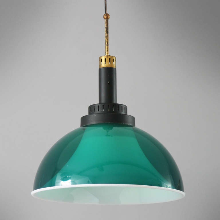 Brass Italian Perspex Lamp by Stilux, 1950 For Sale