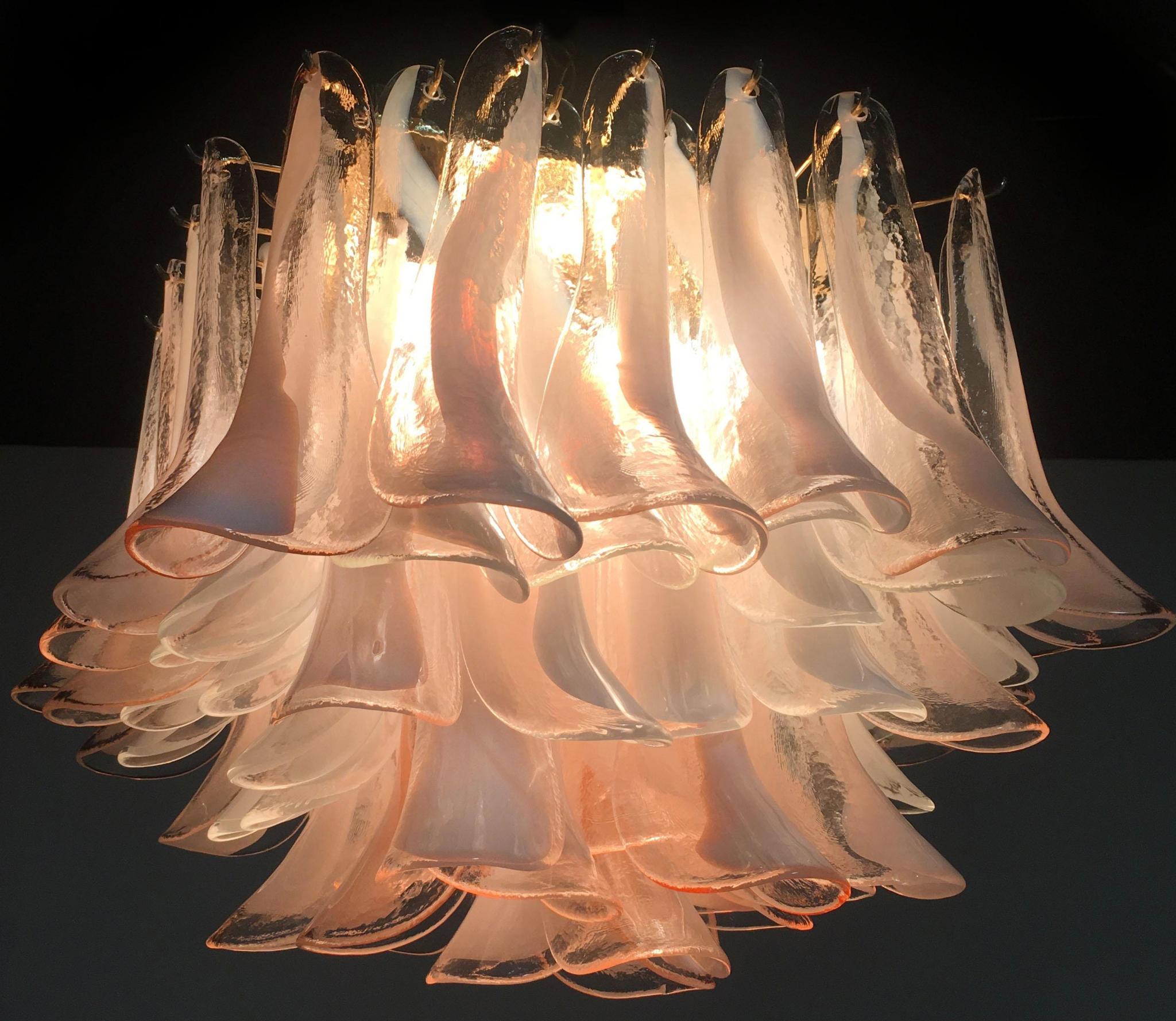 Italian Petals Chandelier Ceiling Light, Murano For Sale 4