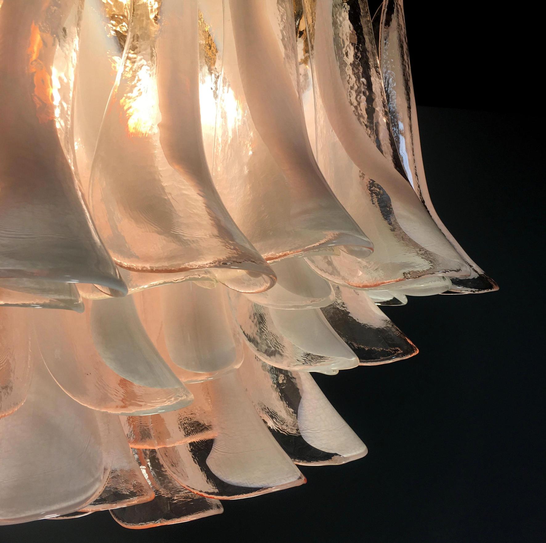 Italian Petals Chandelier Ceiling Light, Murano For Sale 5