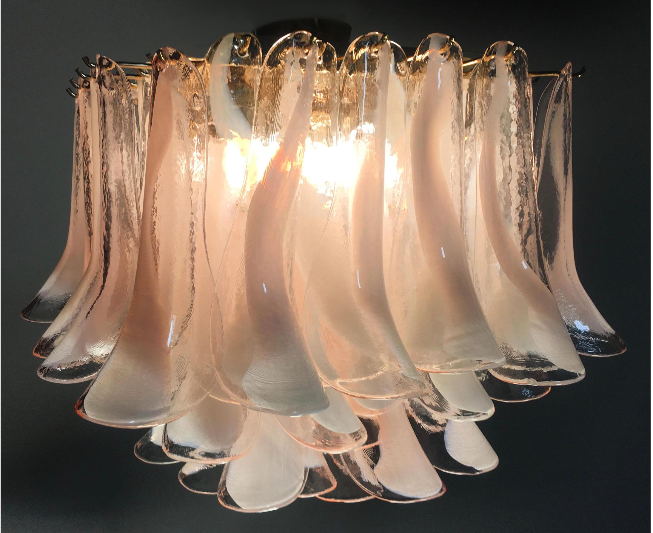 Italian Petals Chandelier Ceiling Light, Murano For Sale 9