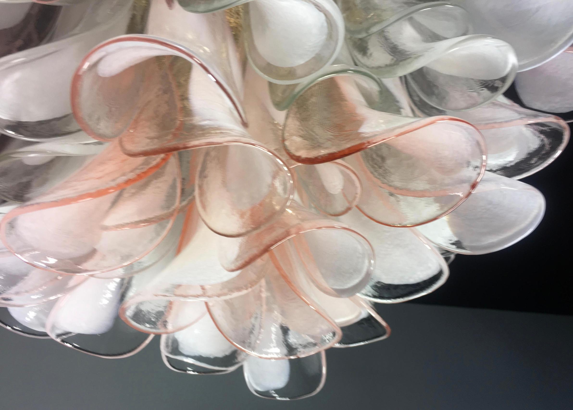 Italian Petals Chandelier Ceiling Light, Murano For Sale 12
