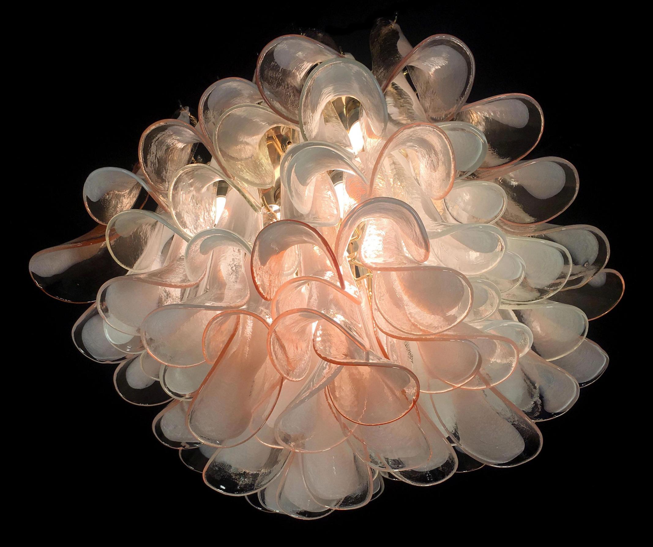 Italian Petals Chandelier Ceiling Light, Murano For Sale 1