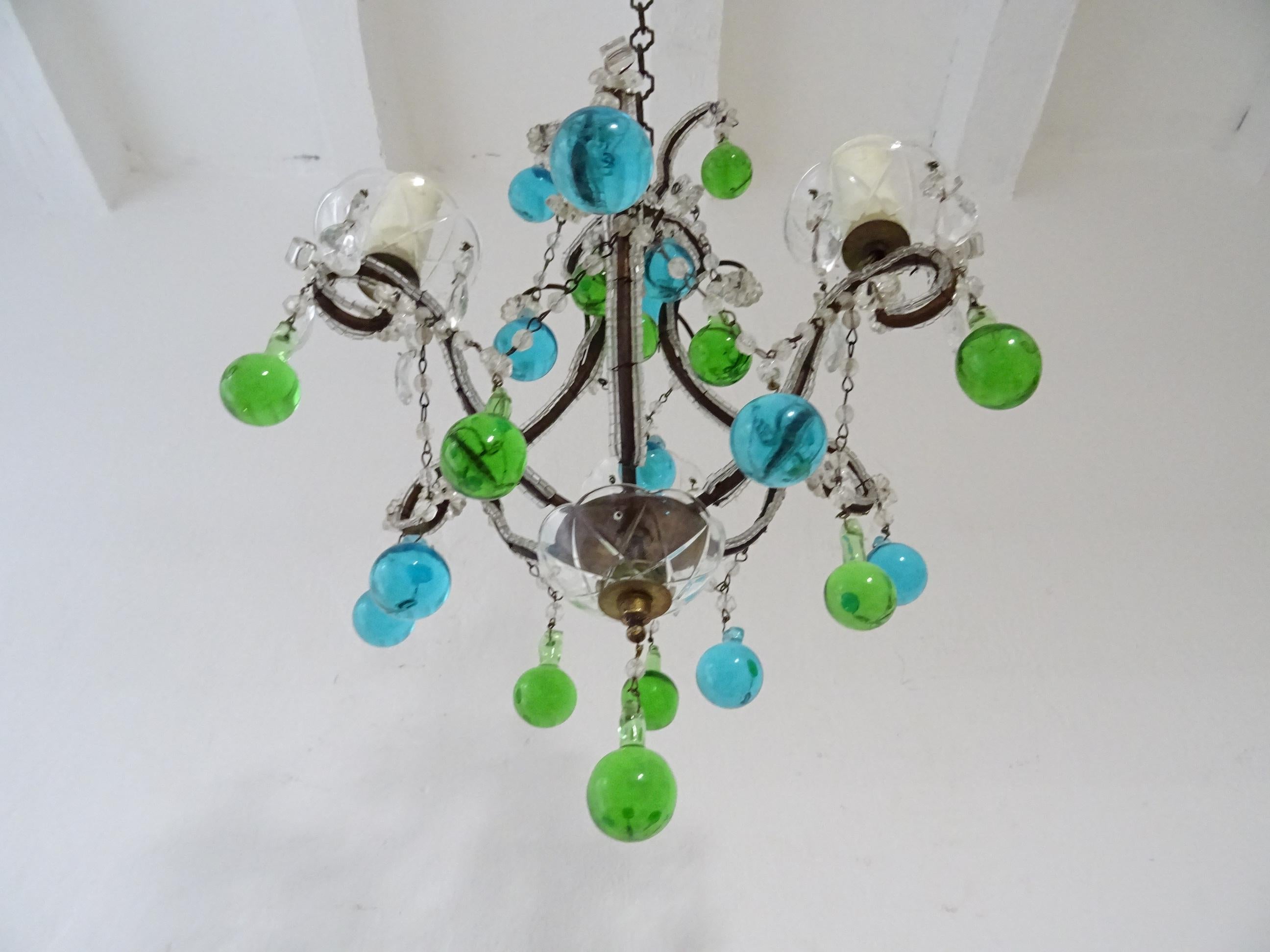 blue green chandelier