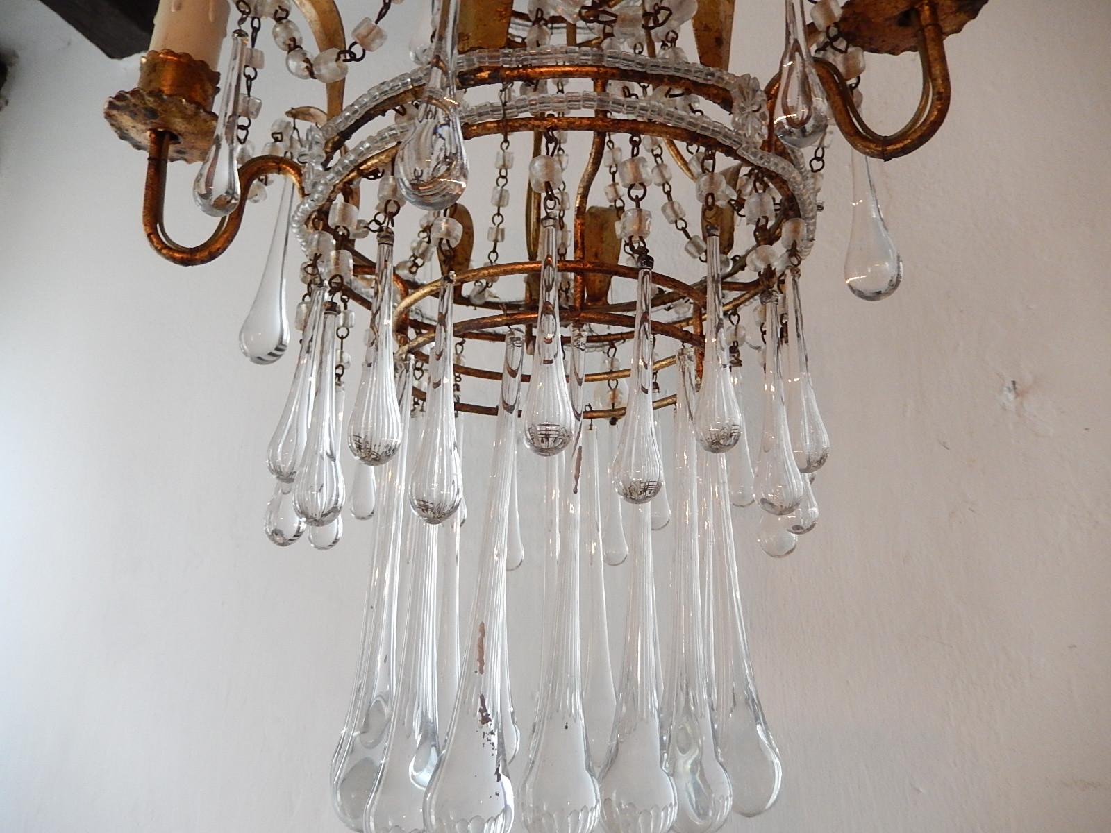 Italian Petit Crystal Beaded Murano Drops Chandelier 1