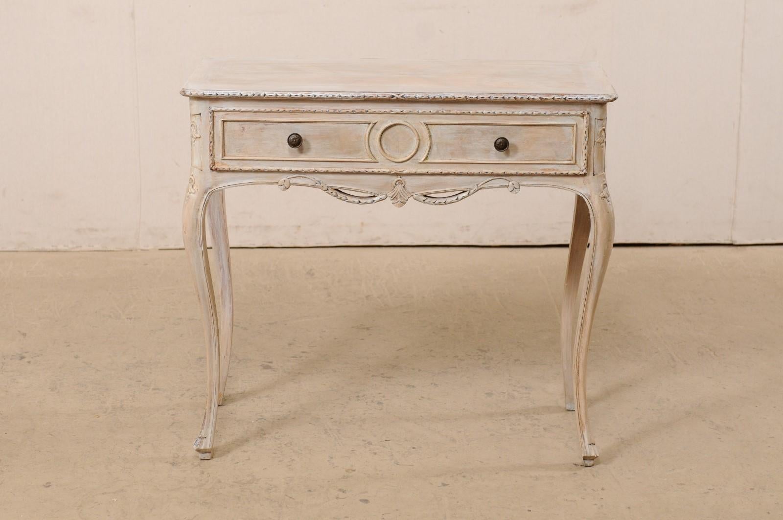 Italian Petite-Sized Console Table w/Single Drawer & Cabriole Legs, Mid 20th c. 2