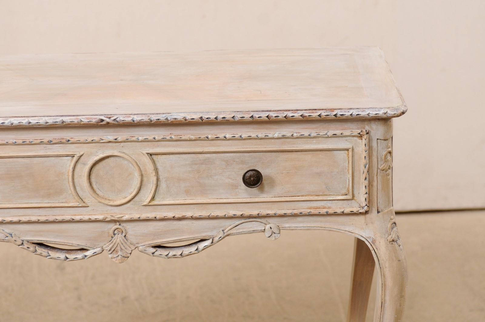 Italian Petite-Sized Console Table w/Single Drawer & Cabriole Legs, Mid 20th c. 3