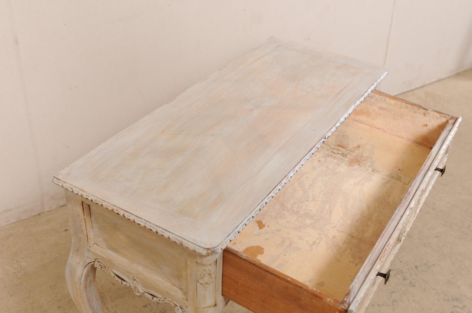Italian Petite-Sized Console Table w/Single Drawer & Cabriole Legs, Mid 20th c. In Good Condition In Atlanta, GA