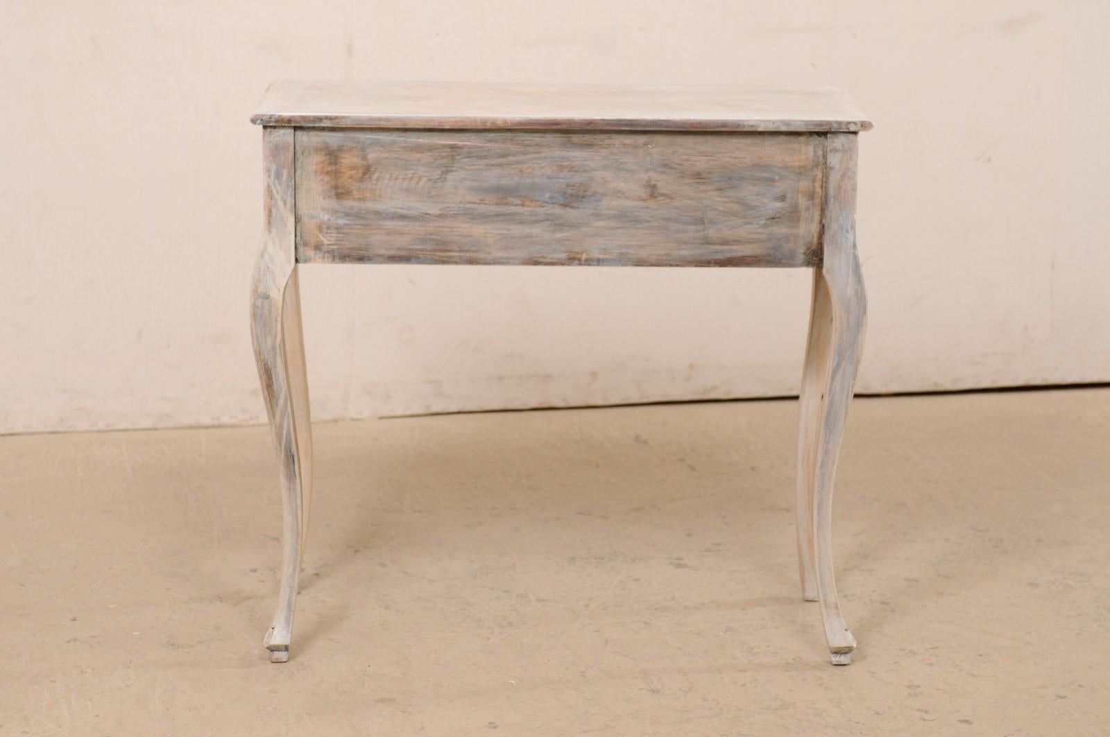Wood Italian Petite-Sized Console Table w/Single Drawer & Cabriole Legs, Mid 20th c.
