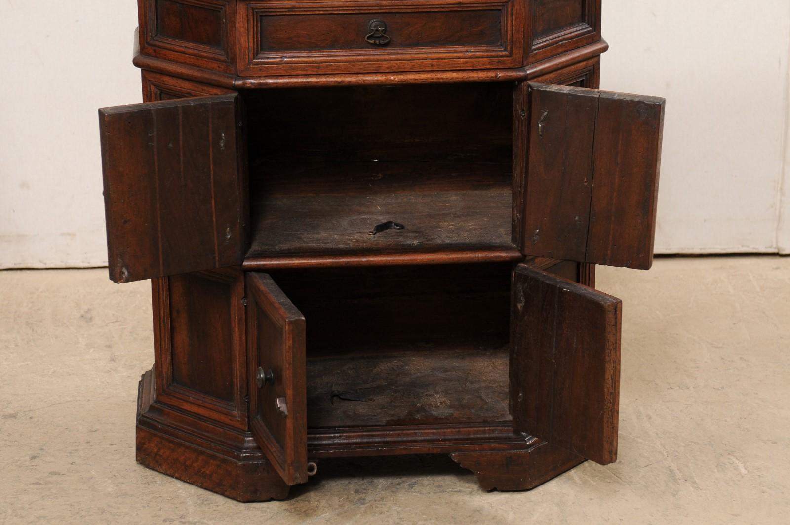 Italian Petite-Sized Paneled & Carved Console Cabinets, Early 19th Century 2