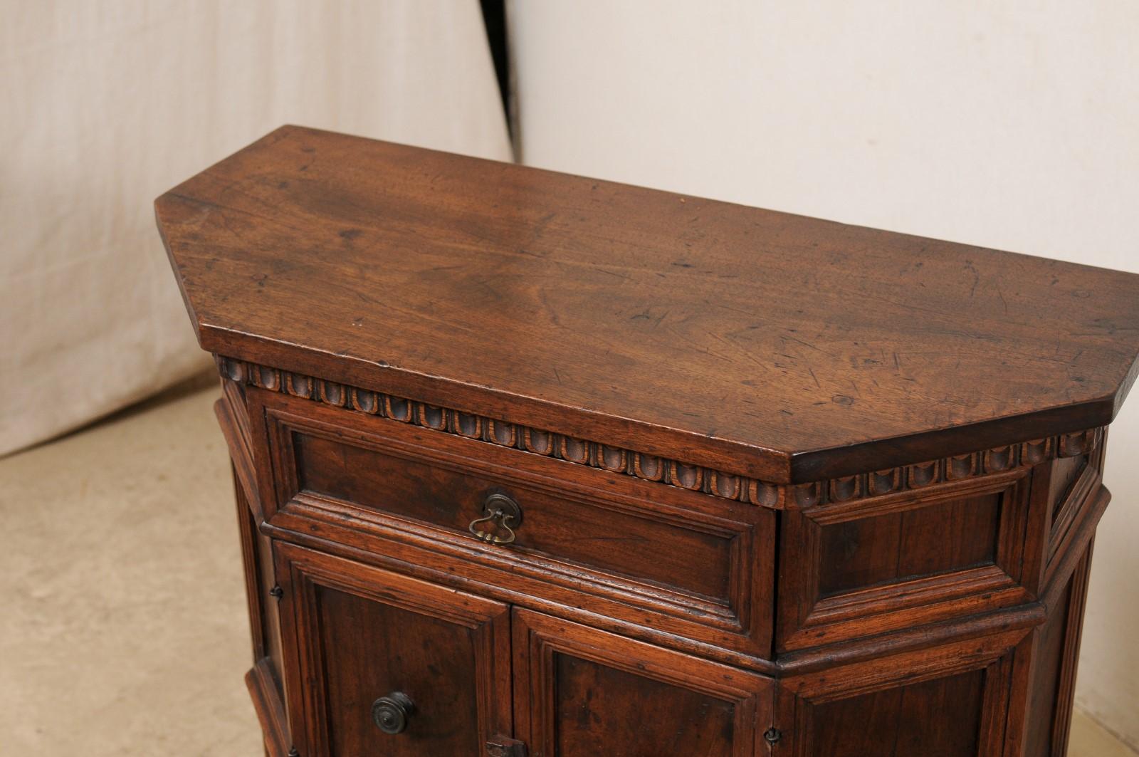Italian Petite-Sized Paneled & Carved Console Cabinets, Early 19th Century 5
