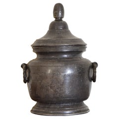 Vase italien à poignée en étain, 17ème-18ème siècle