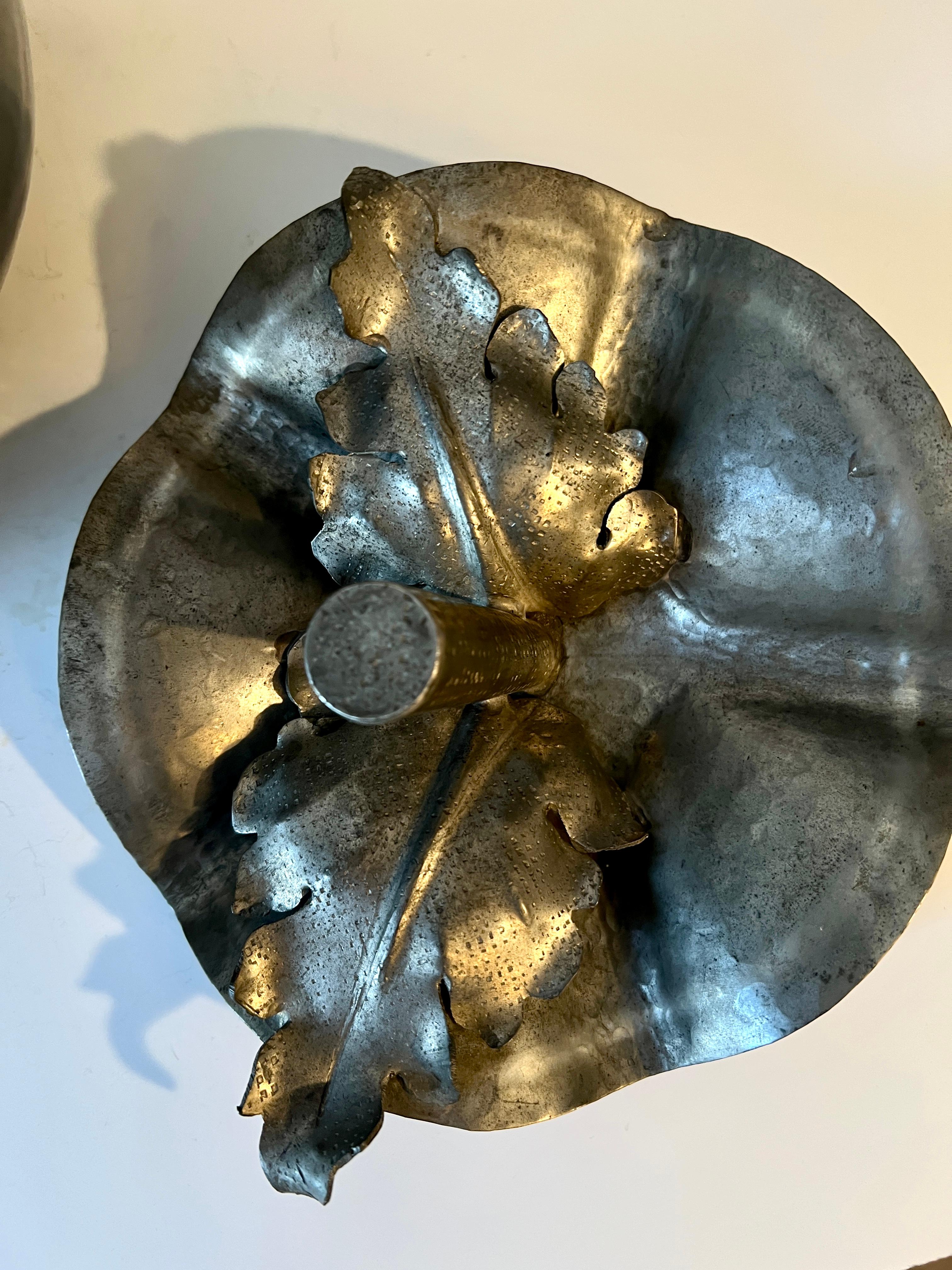 Italian Pewter Ice Bucket or Cookie Jar Pumpkin with Lid For Sale 4