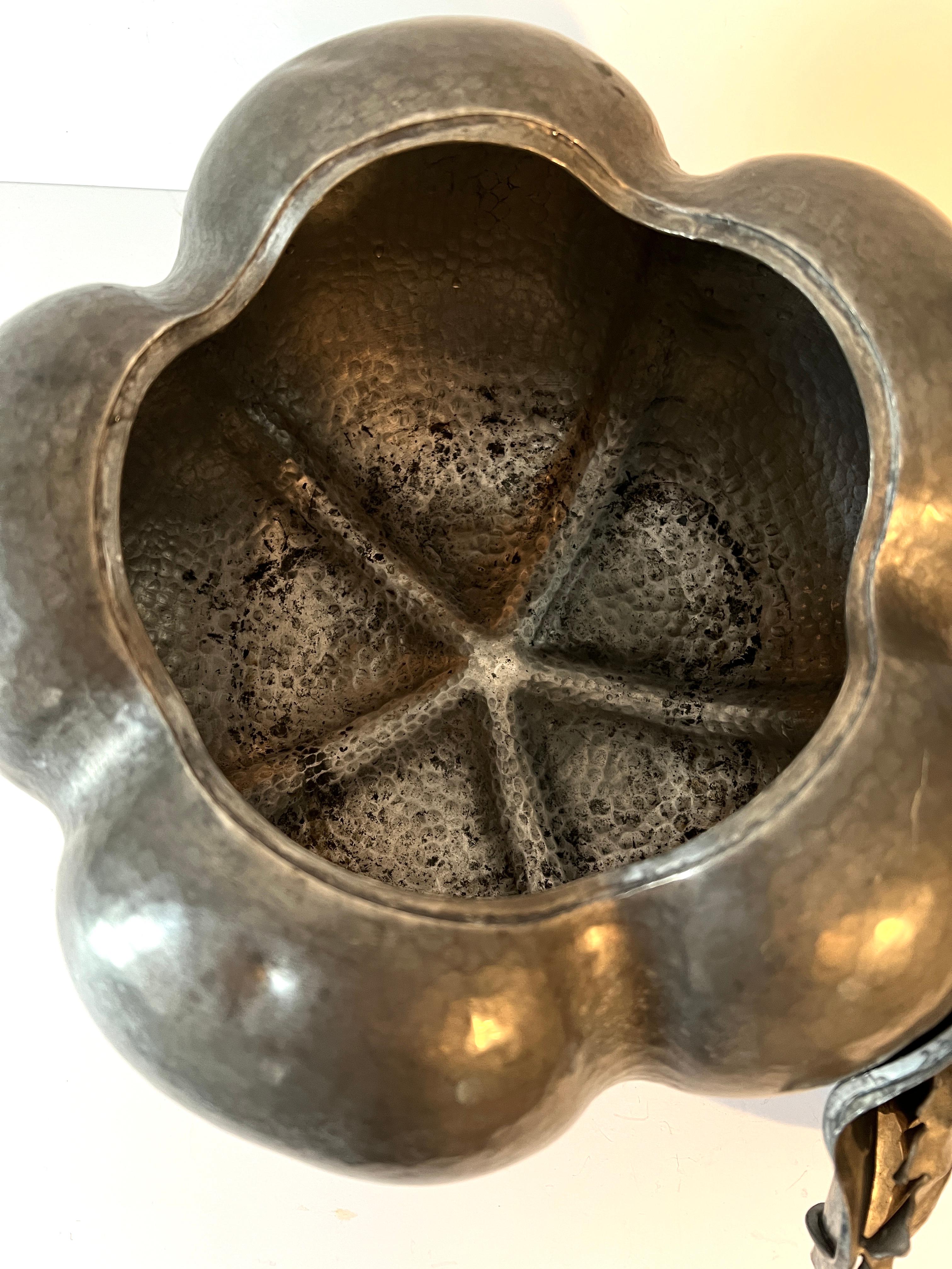 Italian Pewter Ice Bucket or Cookie Jar Pumpkin with Lid For Sale 1