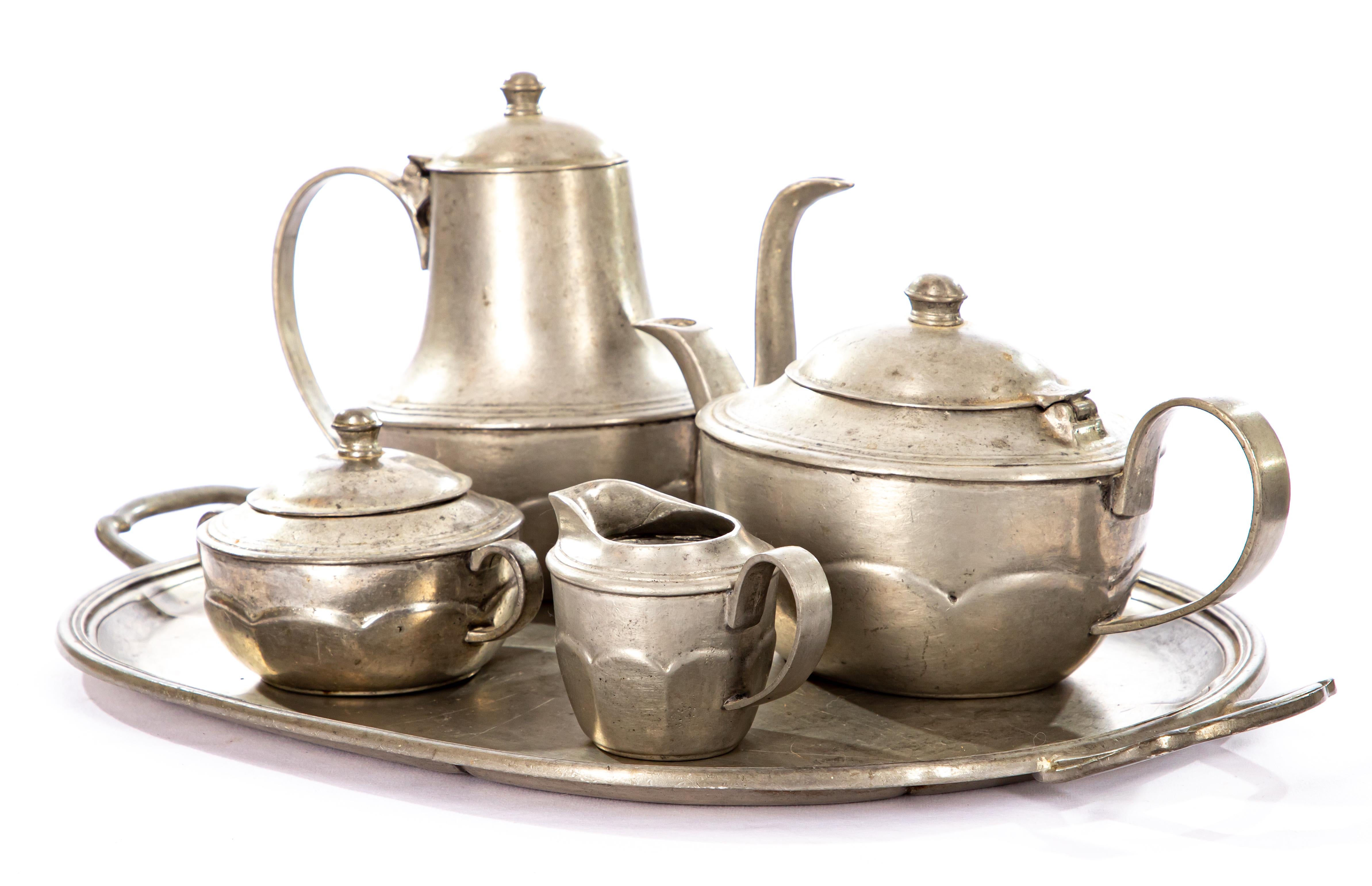pewter tea set