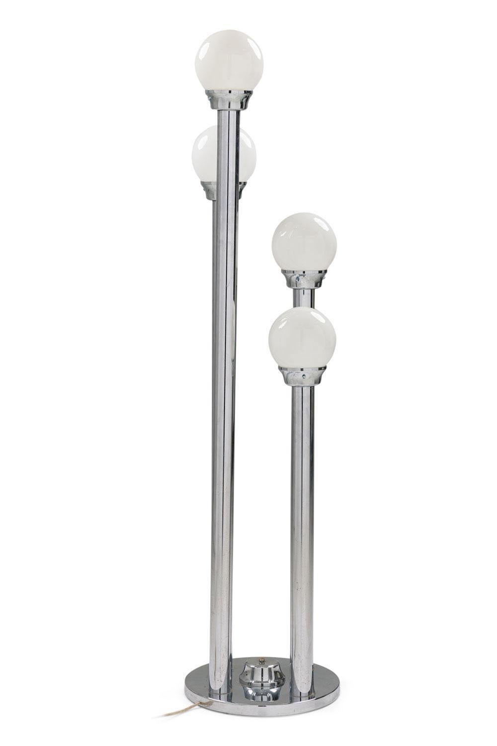 Italian Phantom Design Chrome and Murano Glass Floor Lamp In Excellent Condition For Sale In Queens, NY