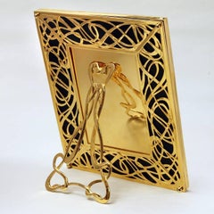 Italian Photo Frame Art Nouveau with Black Marble, Illumination