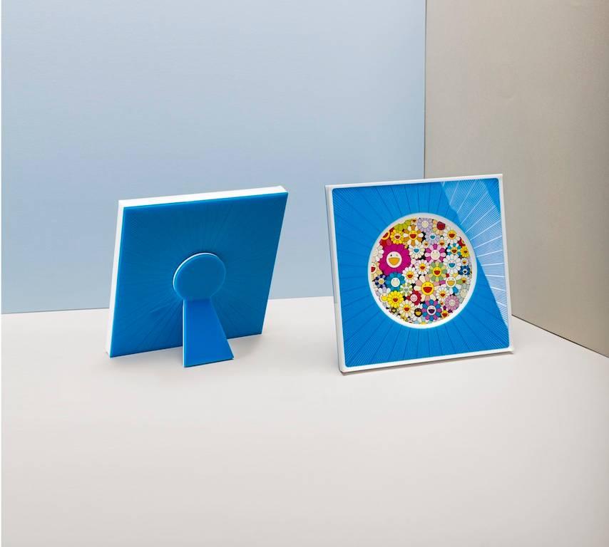 Italian Photo Frame in Blue Plexiglass, Sharing Blue For Sale 1