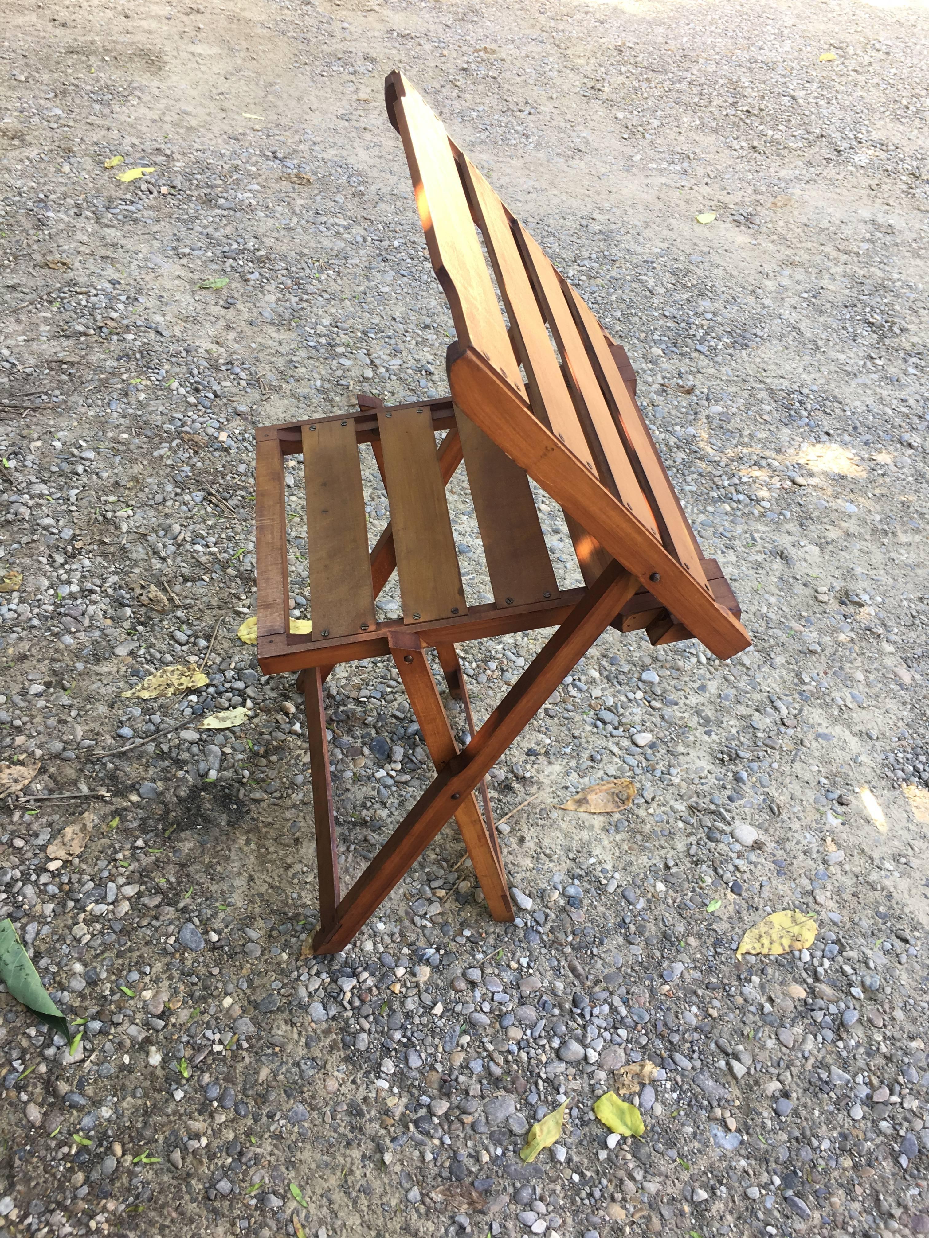 Italian Picnic Folding Table with Chairs from 1950s For Sale 2
