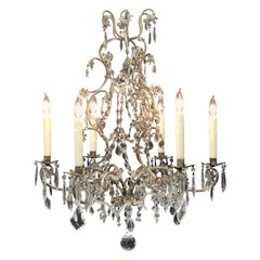 Italian Piedmont Chinoserie Style Crystal and Tôle Chandelier, 19th Century