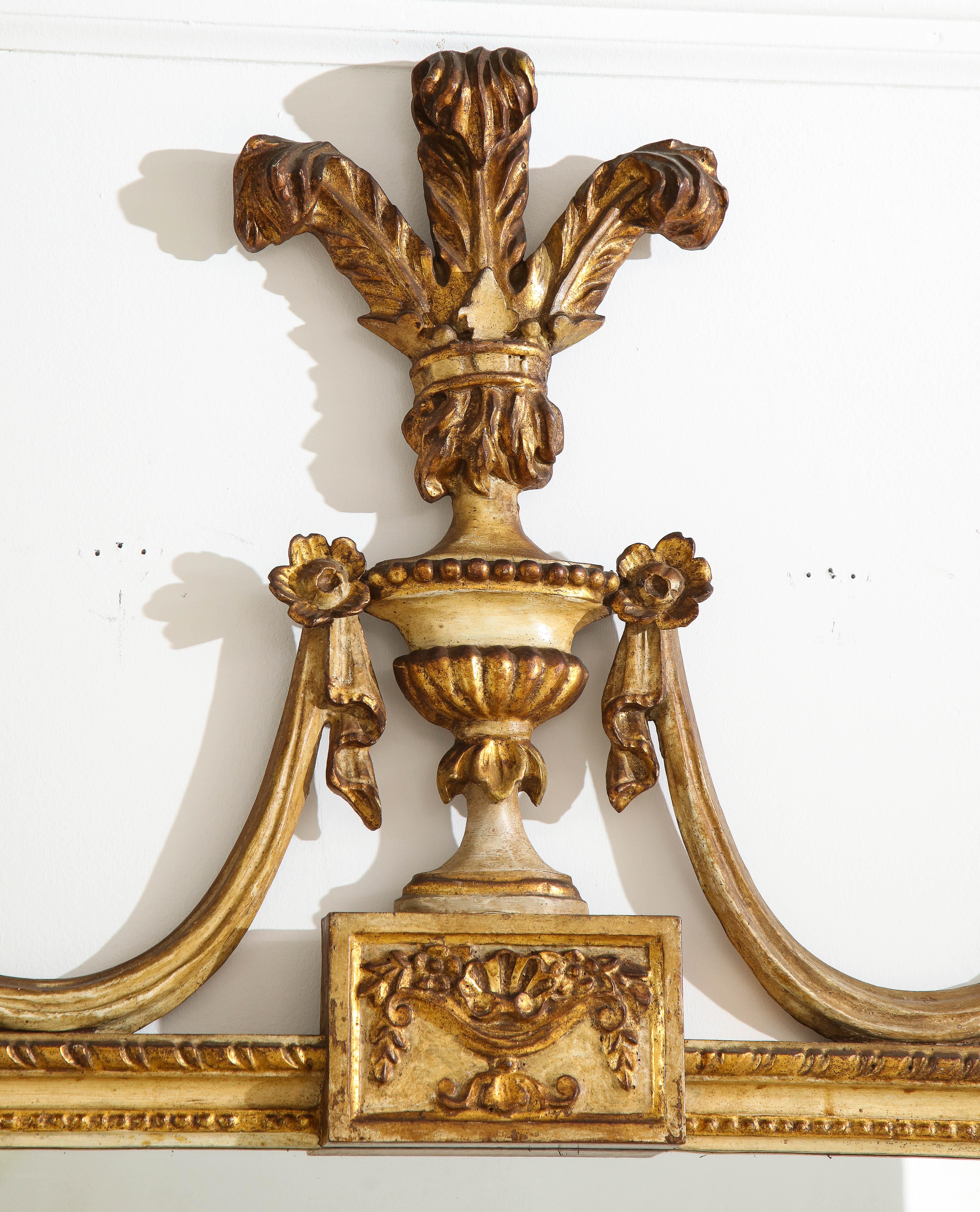 Wood Italian Piedmontese Neoclassical Carved and Gilded Mirror