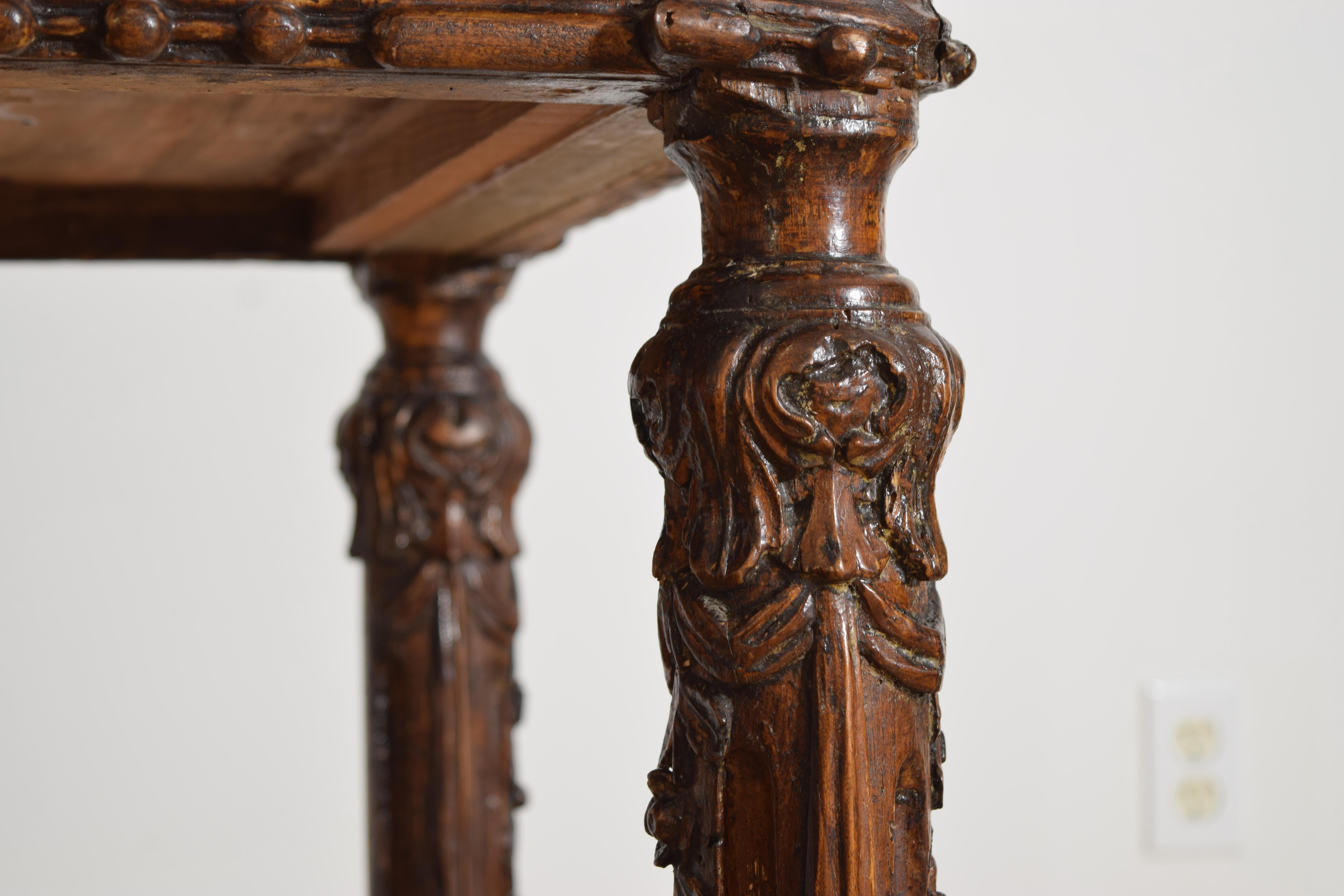 Italian, Piemontese, Carved Larice 1-Drawer Console, last quarter 18th century For Sale 4