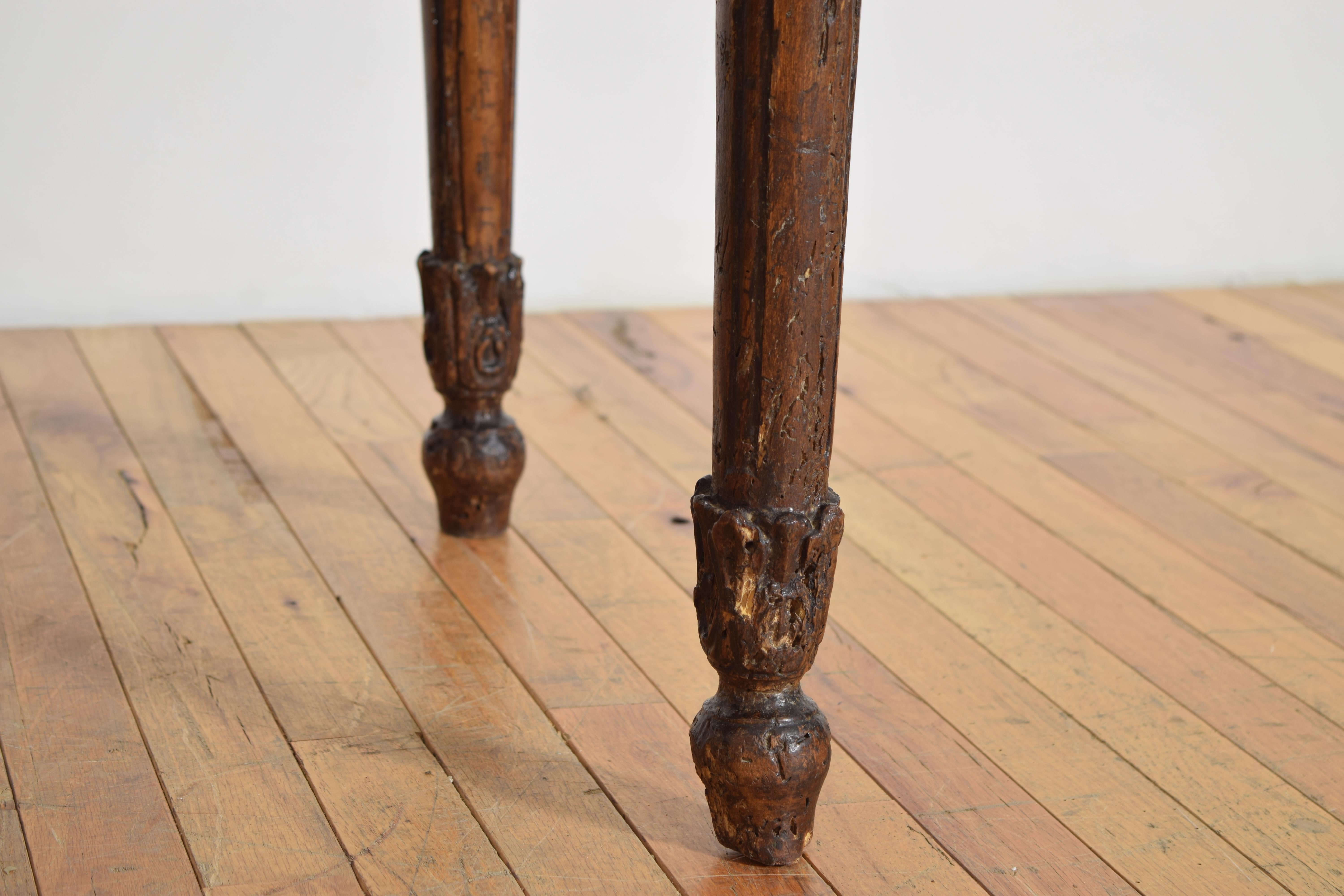 Italian, Piemontese, Carved Larice 1-Drawer Console, last quarter 18th century For Sale 5