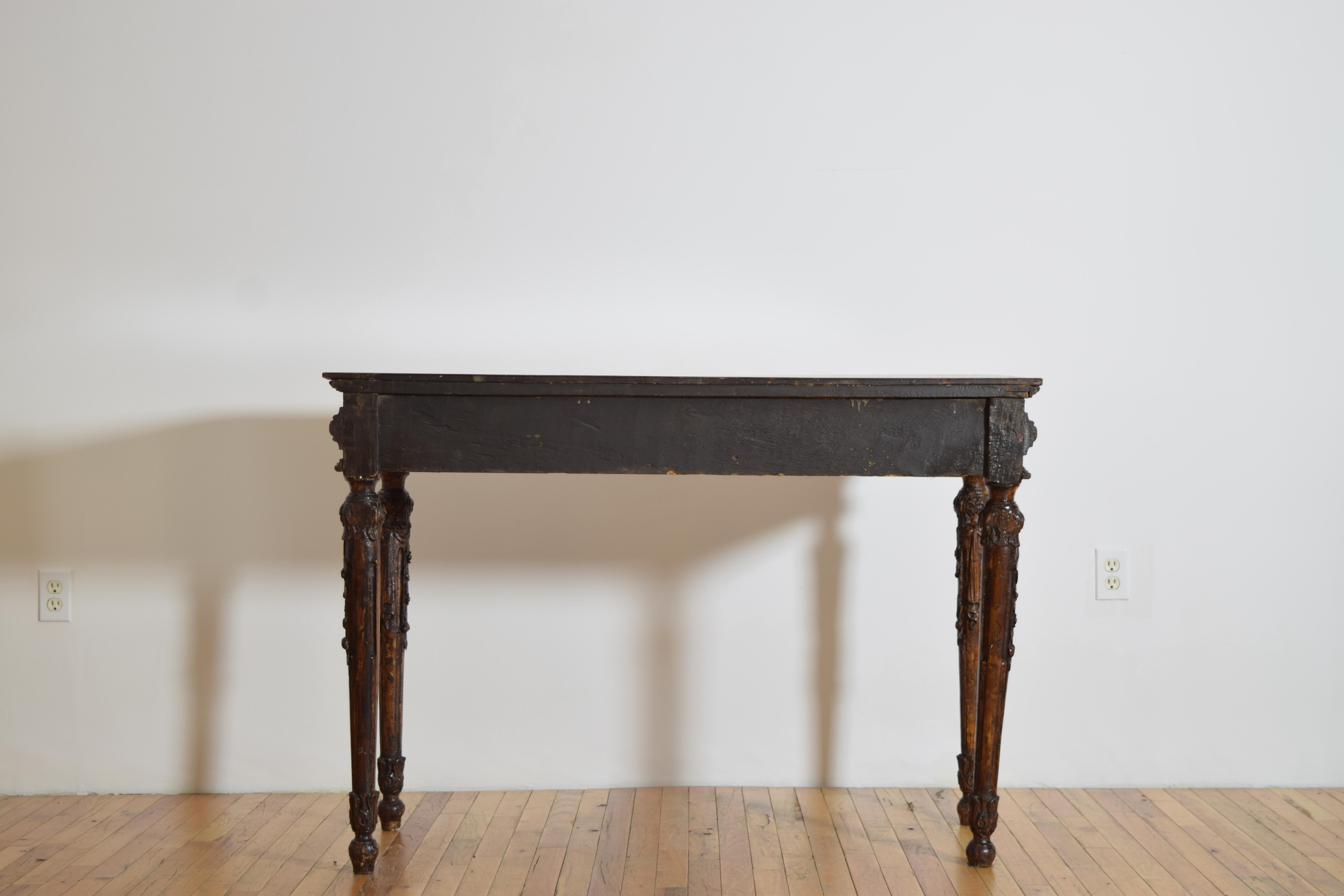 Italian, Piemontese, Carved Larice 1-Drawer Console, last quarter 18th century For Sale 7