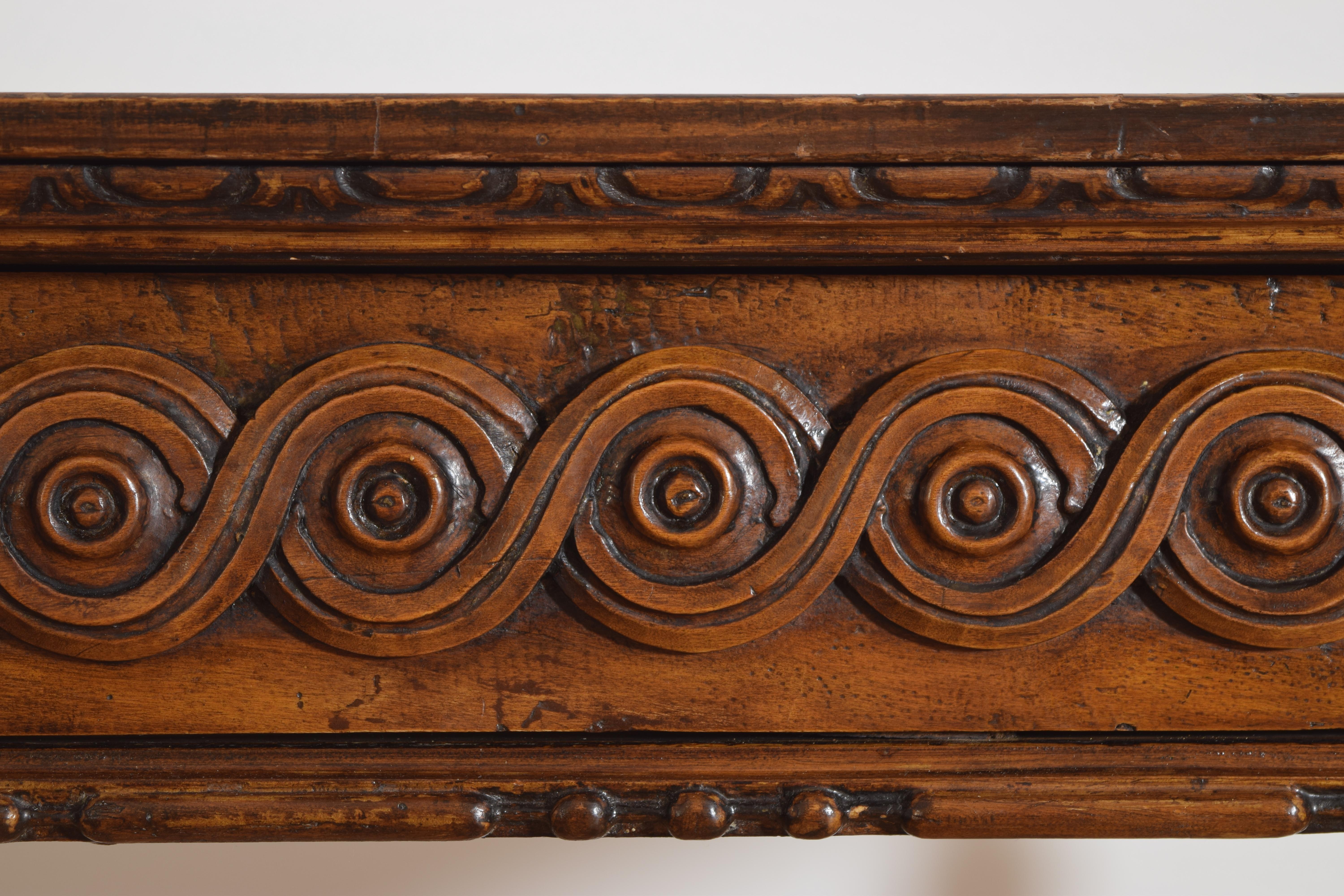 Italian, Piemontese, Carved Larice 1-Drawer Console, last quarter 18th century For Sale 2