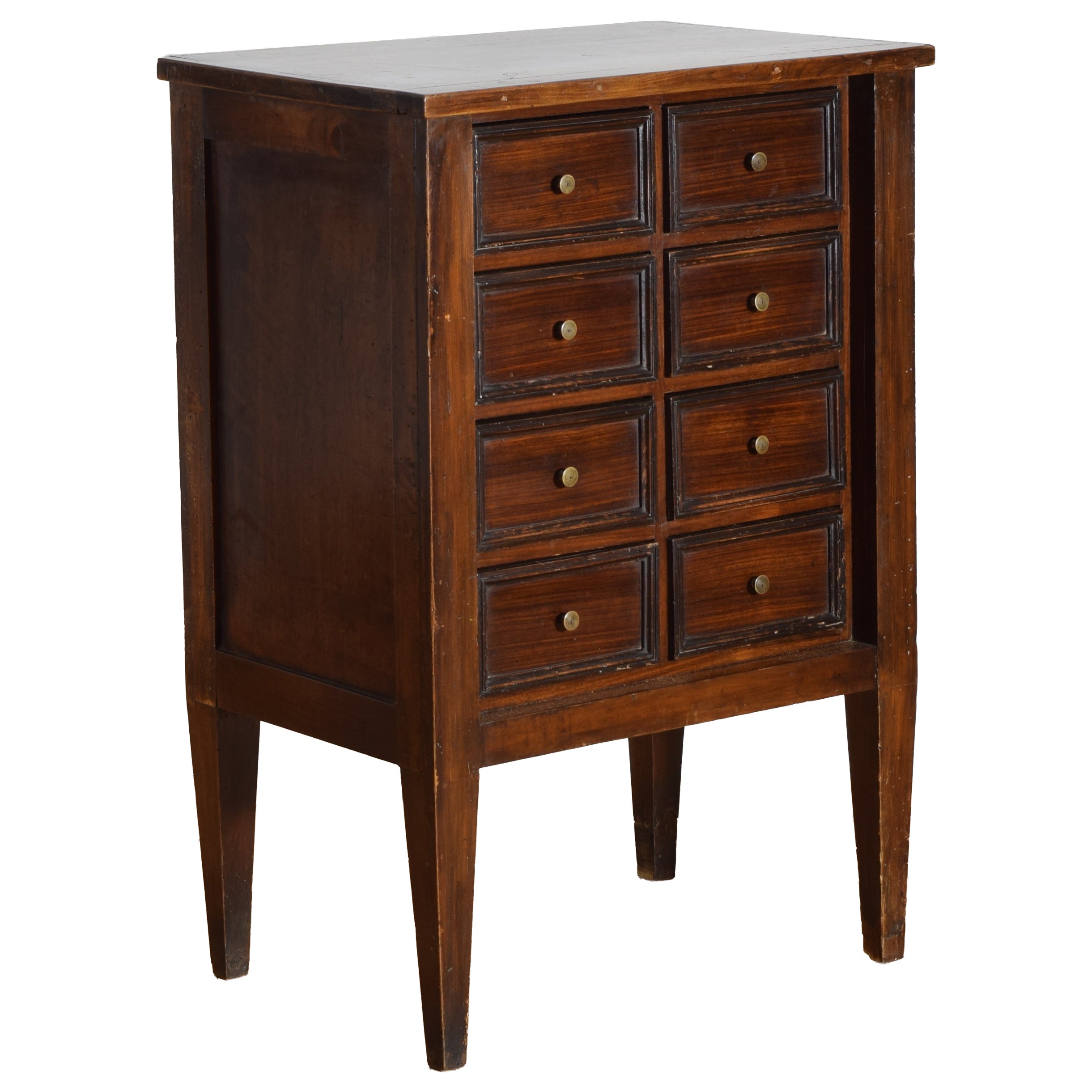 Italian, Piemontese, Walnut/Ebonized Neoclassic 8-Drawer Commode, early 19th cen