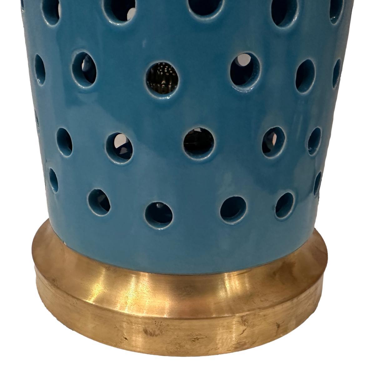A circa 1970's Italian porcelain lamp with interior light.

Measurements:
Height of body: 17.25